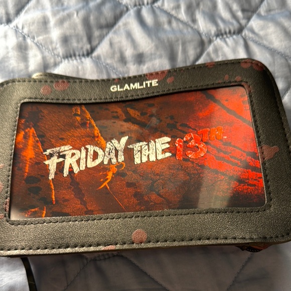 Glamlite Friday the 13th Cosmetic Bag - Black and Red - Picture 1 of 5